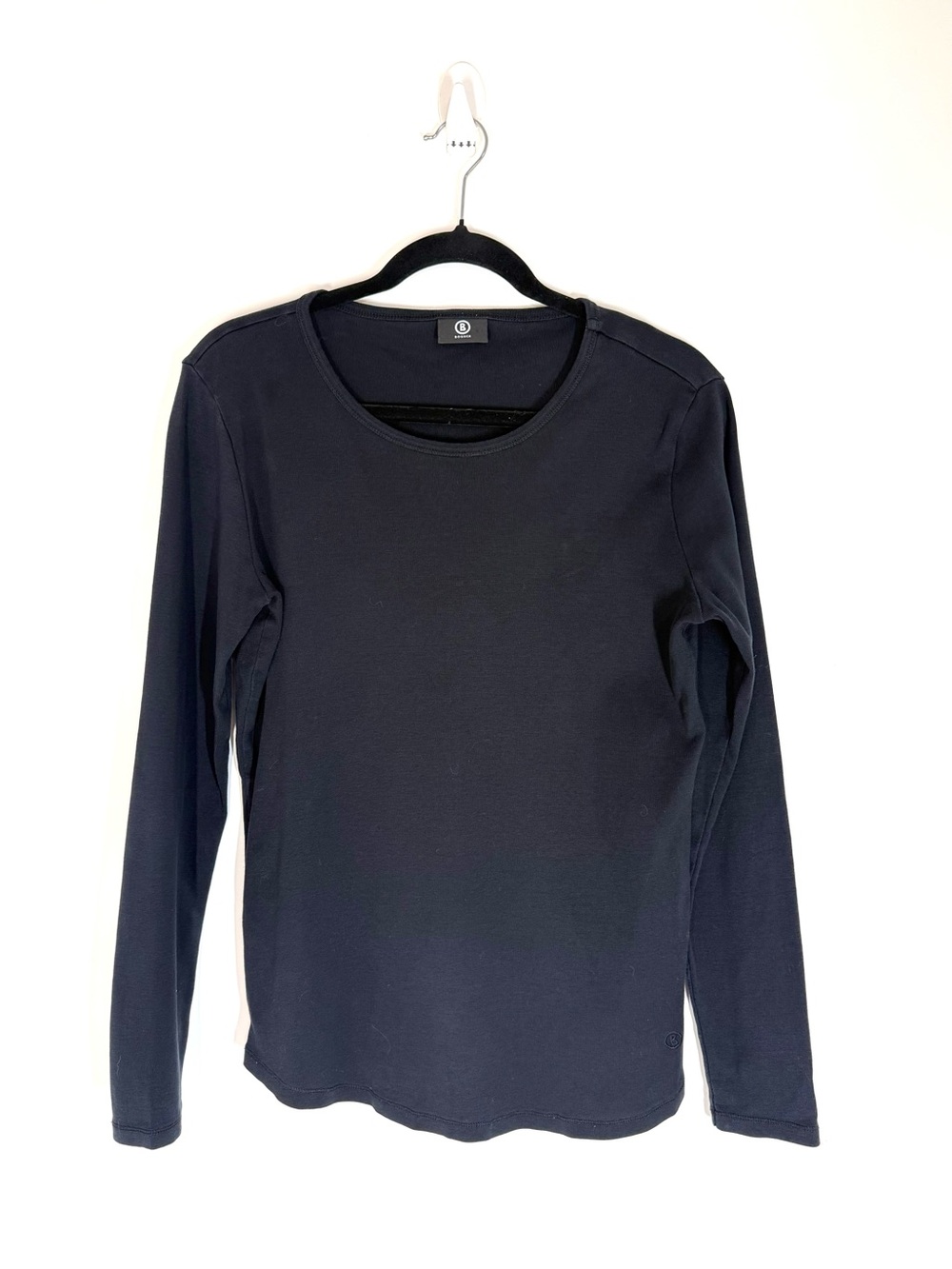 Bogner Women's Long Sleeve Black Top Base Layer 100% Cotton XL 14 Outdoor Ski